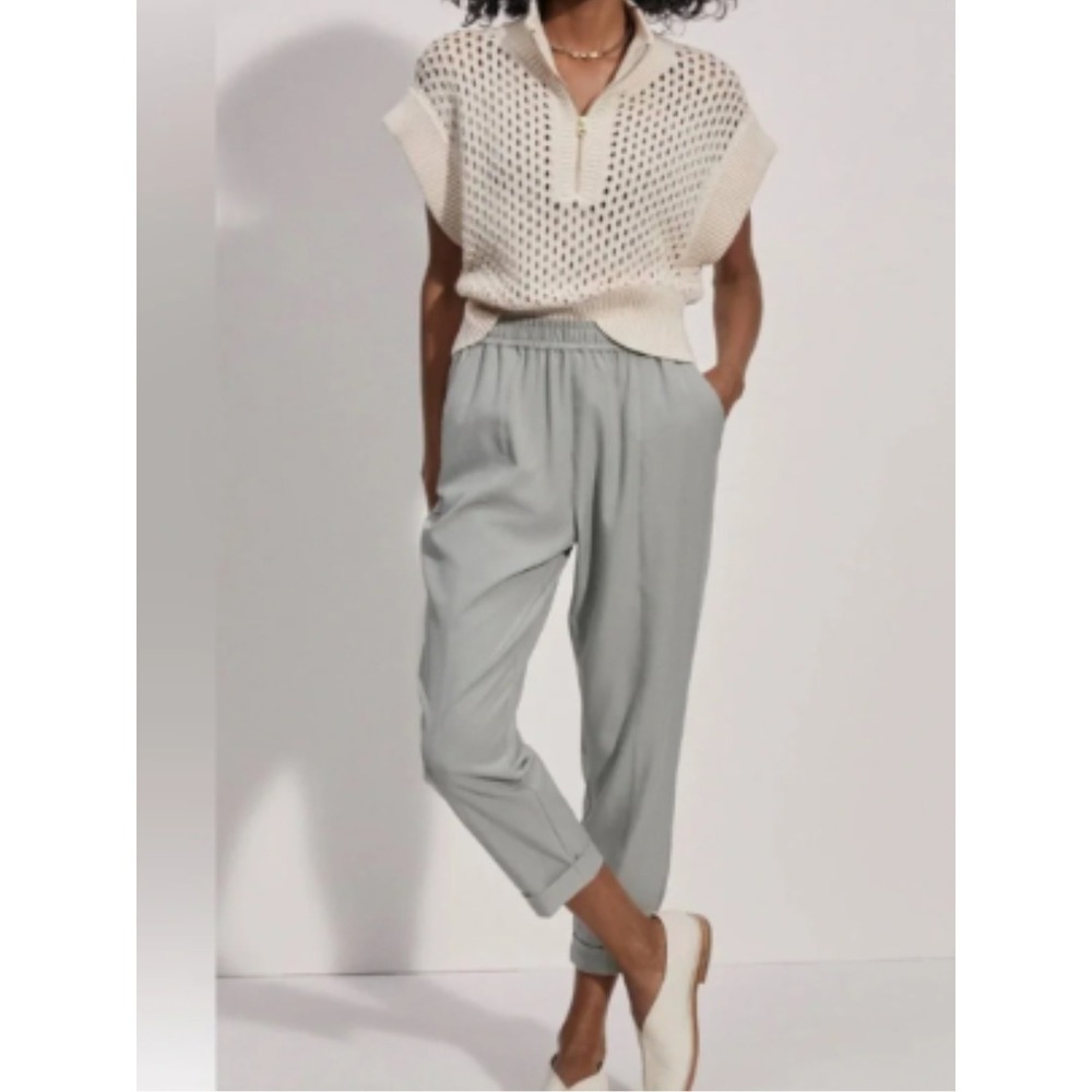 Varley Light Gray Cropped Ankle Pants